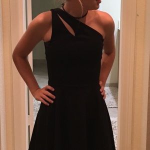 Aqua One shoulder little black Dress
